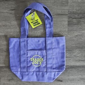 Trader Joes Purple Canvas Mini Tote Bag